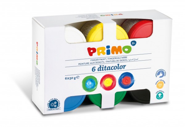 Primo colori a dita 6x50gr.