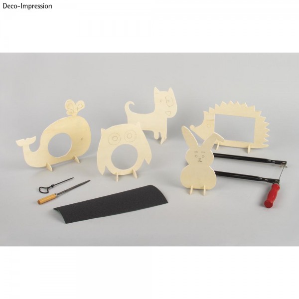 Rayher Sperrholzplatten mit Vorlagen "Tiere" / compensato con modelli "animali"